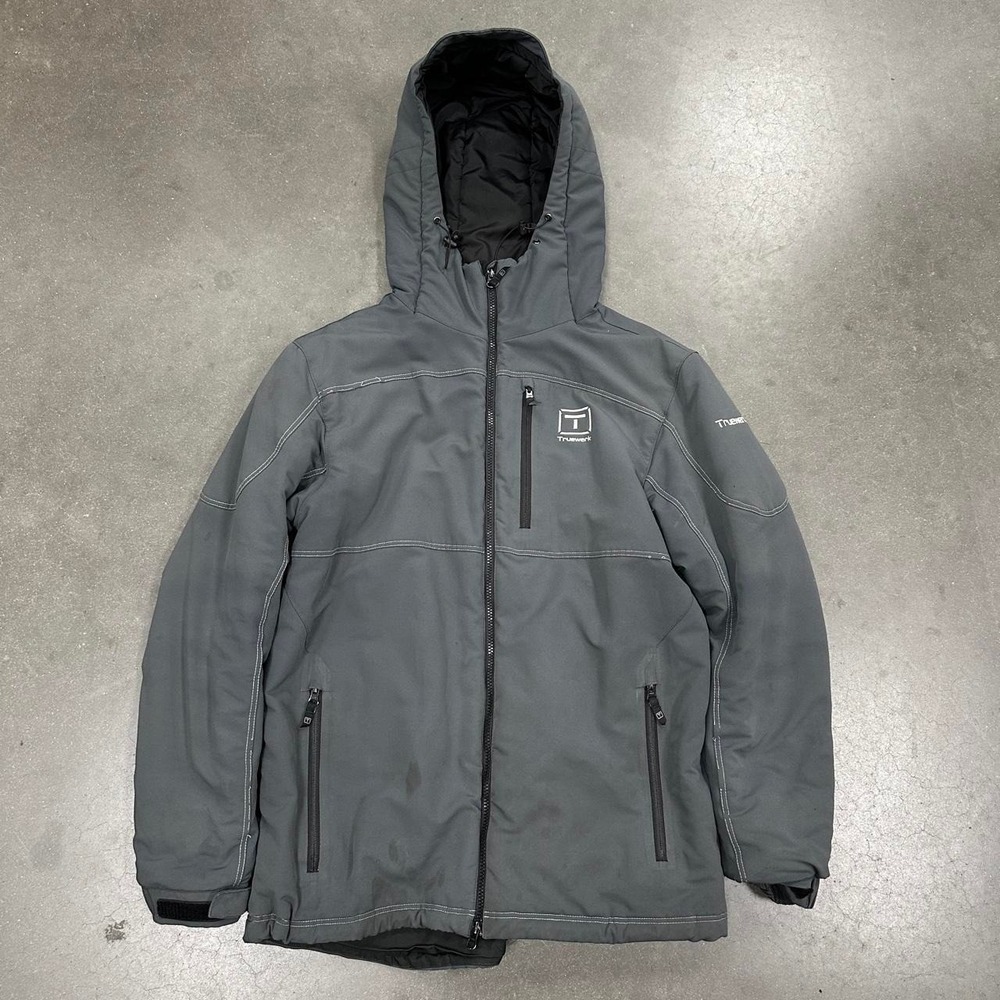 Truewerk Grey insulated moobie woobie hooded work jacket SizeXL